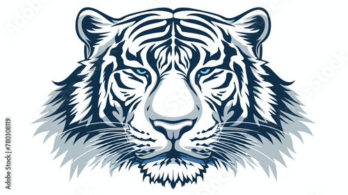 Fototapeta Naklejka Na Ścianę i Meble -  Vector illustration white tiger head Flat vector 