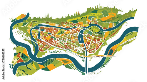 vector map of the city of Bonn Germany North Rhine