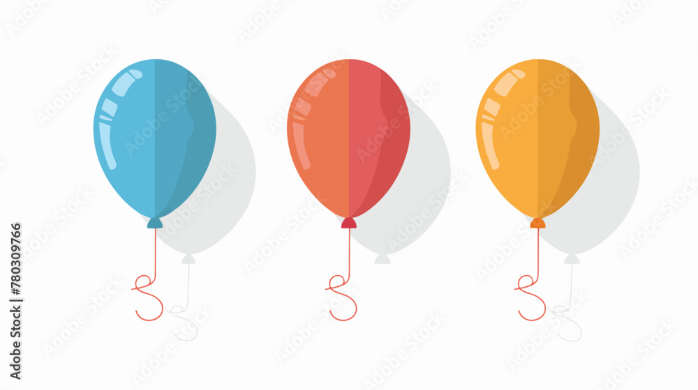 Balloon air party icon flat vector isolated on white 