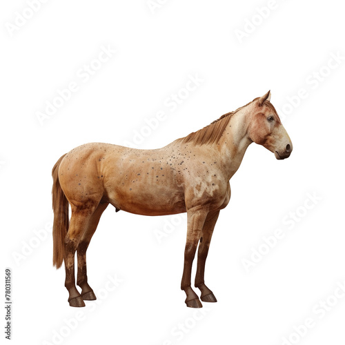 A horse standing in the transparent background