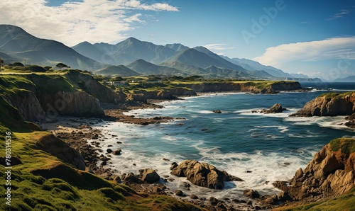 Ocean View With Background Mountains