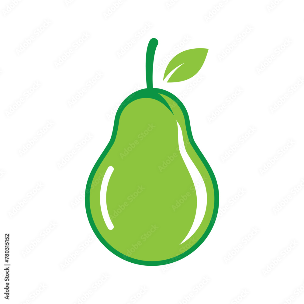 fresh and sweet green pear logo design