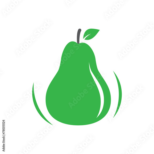 fresh and sweet green pear logo design