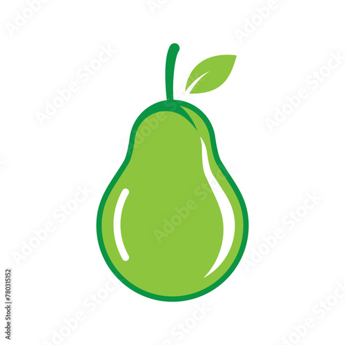fresh and sweet green pear logo design