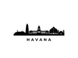 Vector Havana skyline. Travel Havana famous landmarks. Business and tourism concept for presentation, banner, web site.