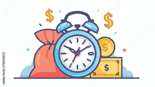 Clock and bag time is money fast loan quick credit pay