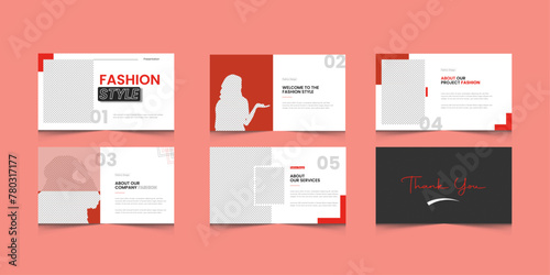 Fashion PowerPoint presentation slides template design. Use for modern keynote presentation background, brochure design, website slider, landing page, annual report, company profile 