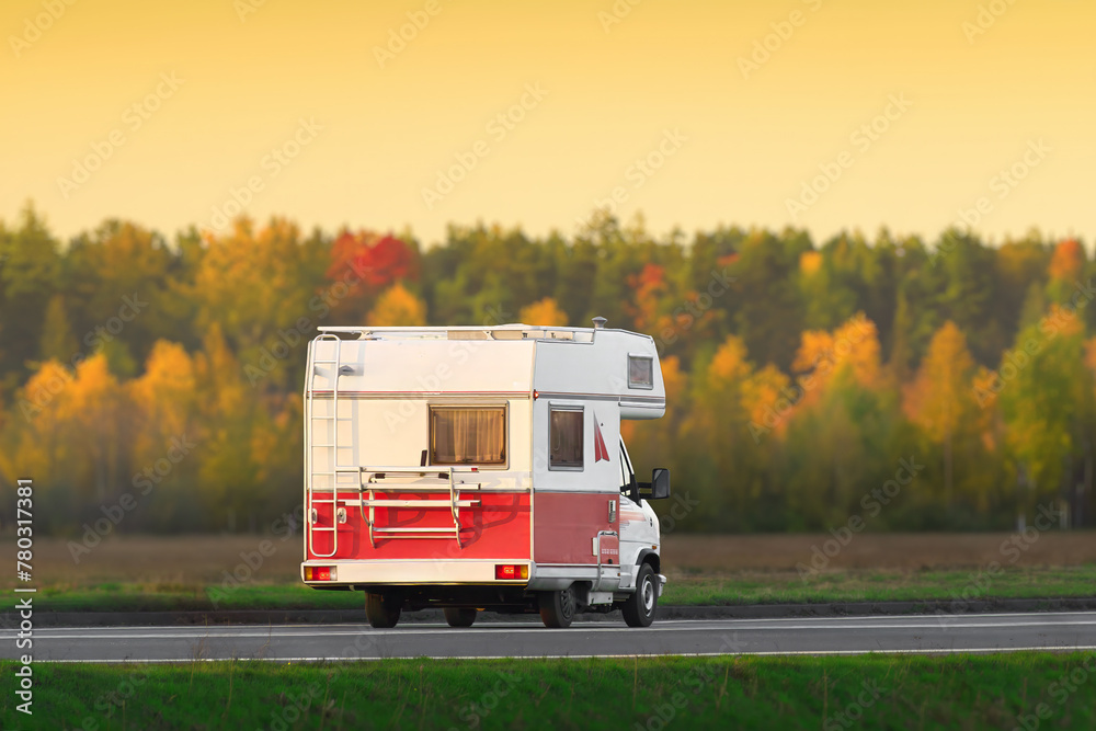 Traveling Home on Wheels Amidst Scenic Landscapes