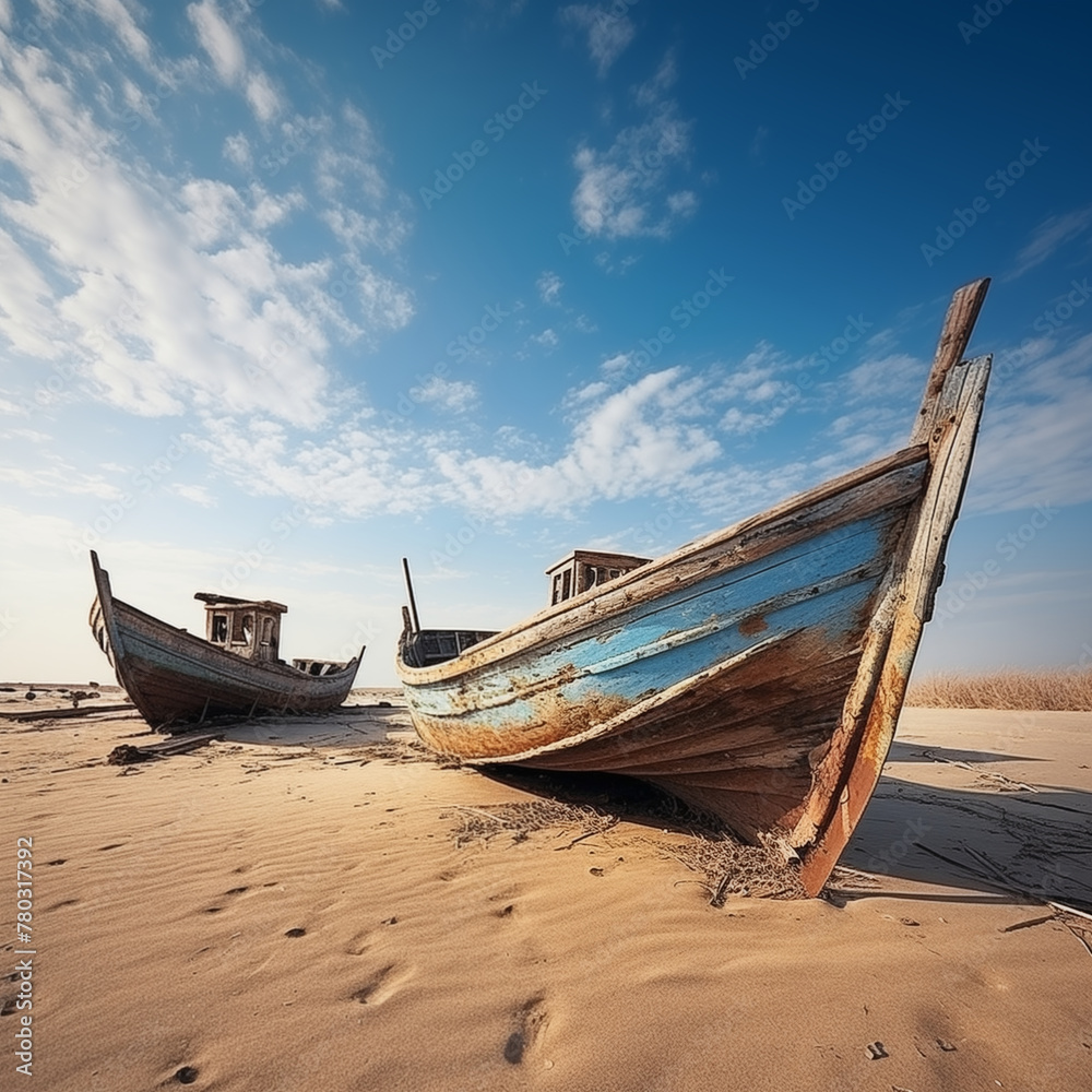 The Ocean's Reckoning: Grunge Boats Succumb to a Dwindling Sea The Ocean's Reckoning: Grunge Boats Succumb to a Dwindling Sea