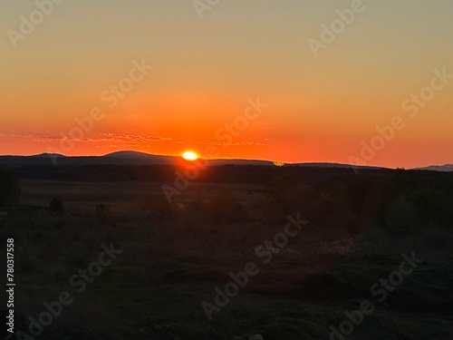 sunset over the river