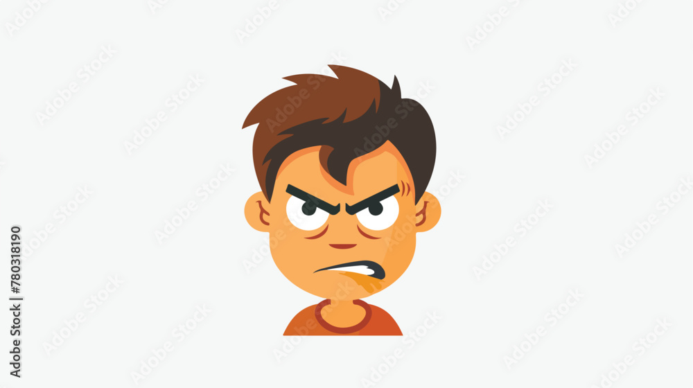 Angry person icon on white background flat vector 