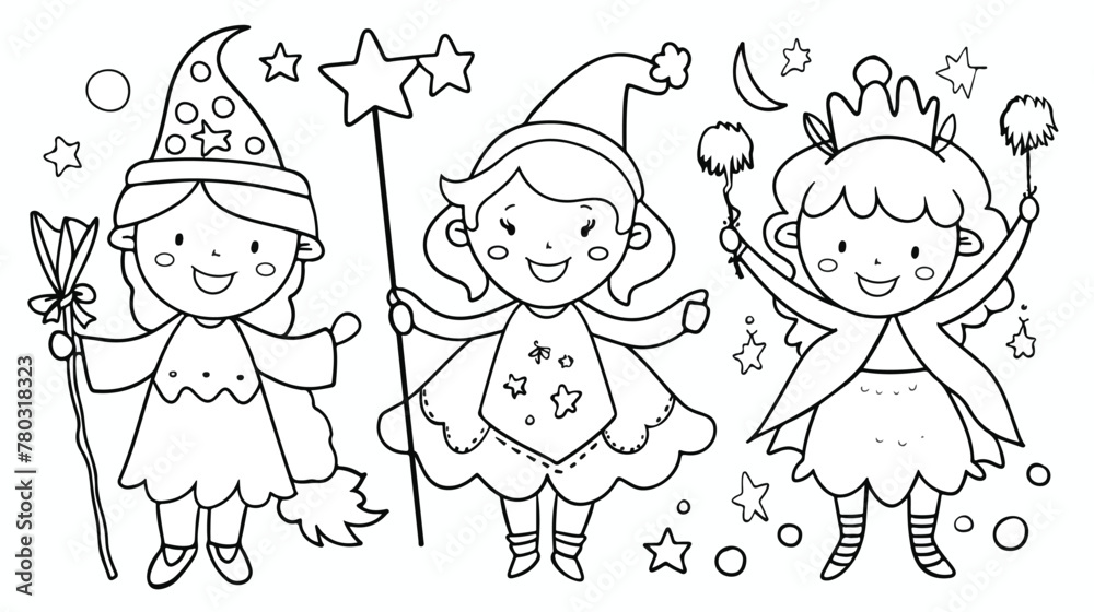 Coloring book for kids. Cheerful character.