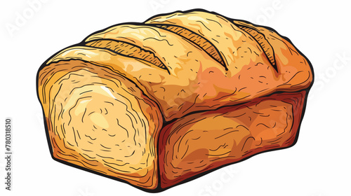 Coloring is loaf of bread vector illustration flat vector