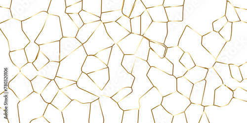 Golden broken glass effect gradient strokes wall crack texture vector photo