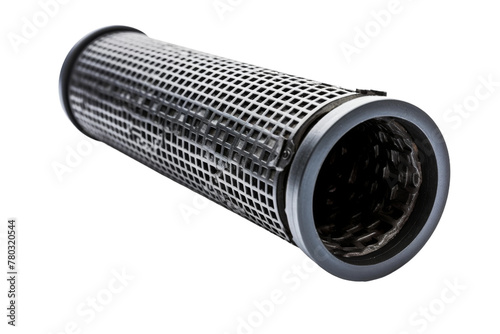 Black Air Filter on White Background. On a White or Clear Surface PNG Transparent Background.