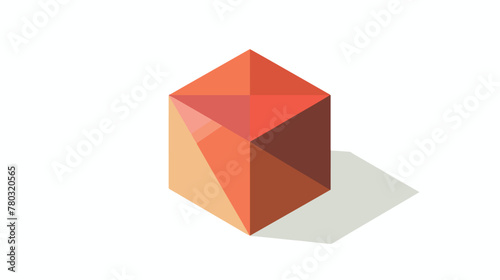 Cube icon flat vector isolated on white background 