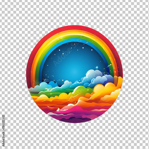 Transparent rainbow colorful in PNG