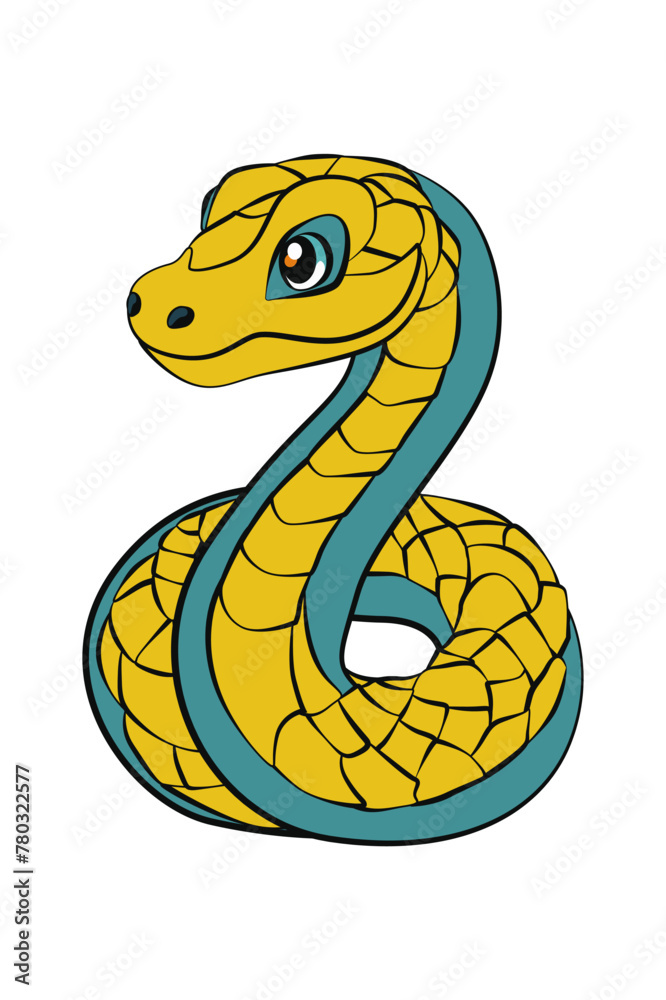 Fototapeta premium Vector cartoon snake. Illustration of Snake
