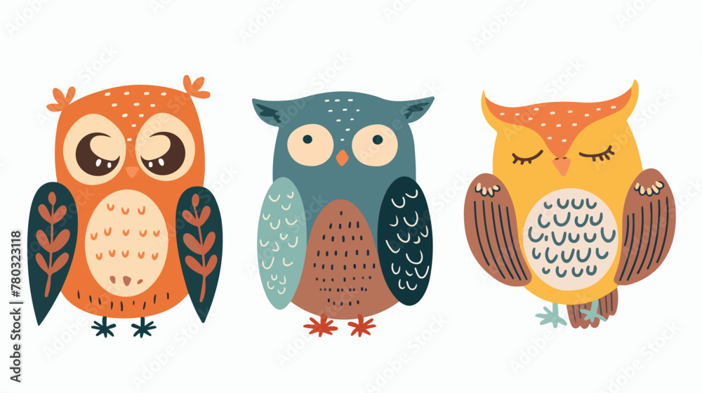 Cute Owl Vector flat vector isolated on white background