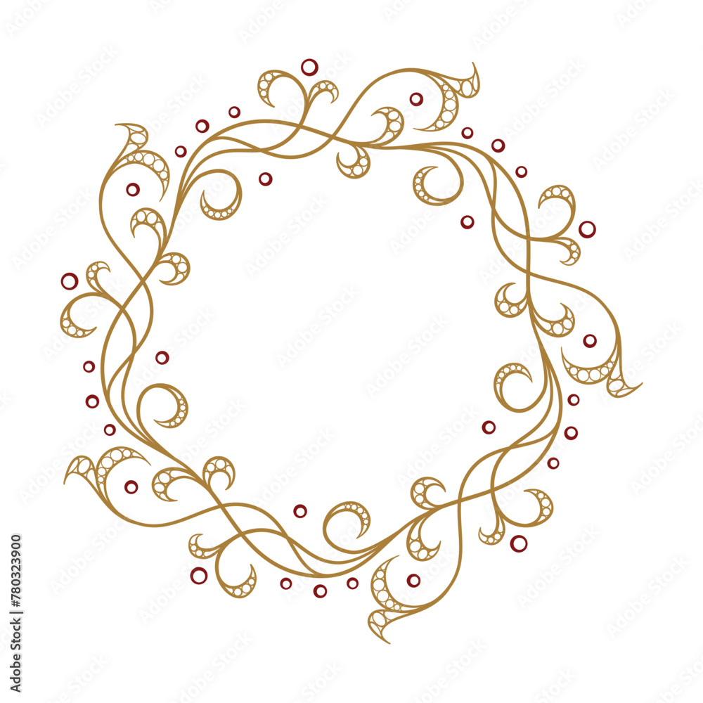 Vector round floral frame with ivy leaves decoration. Vintage style ivy stems wreath. Vector round floral frame with ivy leaves decoration. Vintage style ivy stems wreath.