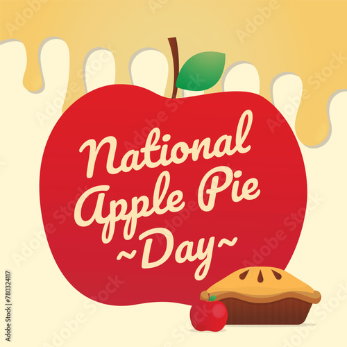 National Apple Pie Day design template. apple pie vector illustration. pie vector. eps 10. flat design.