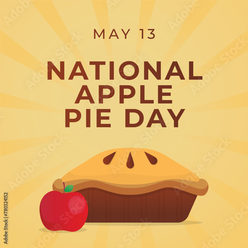 National Apple Pie Day design template. apple pie vector illustration. pie vector. eps 10. flat design.