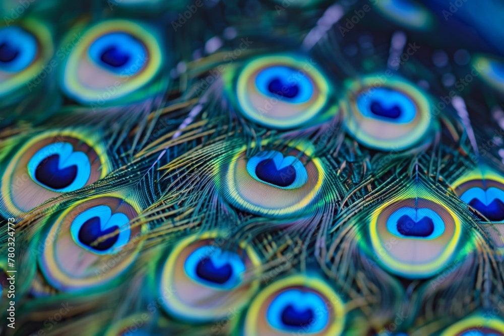 Obraz premium vibrant peacock feathers showcasing nature's artistry in mesmerizing patterns 