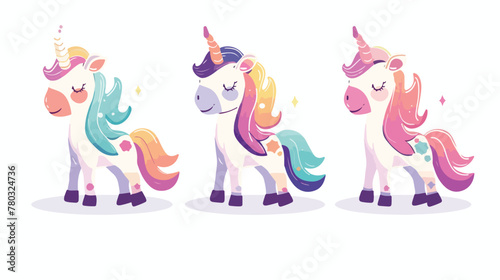 Cute unicorn mascot vector design flat vector isolated