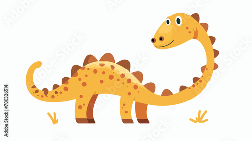 Cartoon animal dinosaur flat vector isolated on white