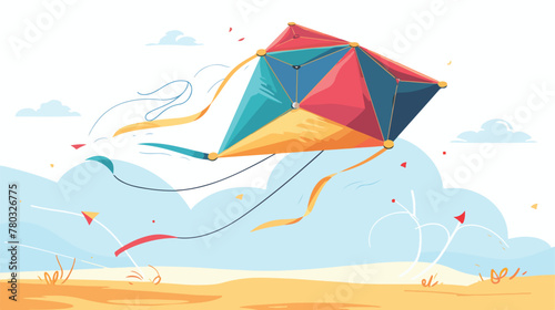 Colorful of kite in flat style. flat vector 