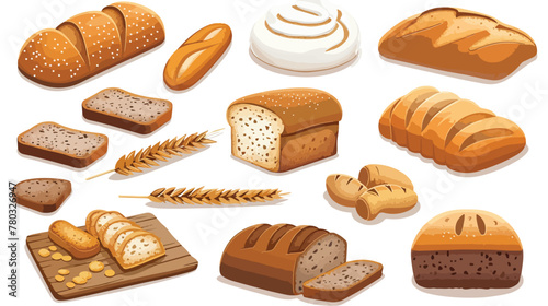 coloring natural loaf of bread products vector illustration