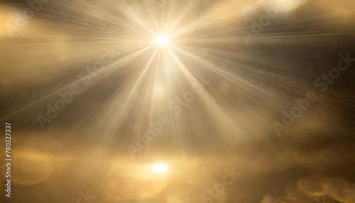 Sun rays. Natural light. Lens flare. gold background.