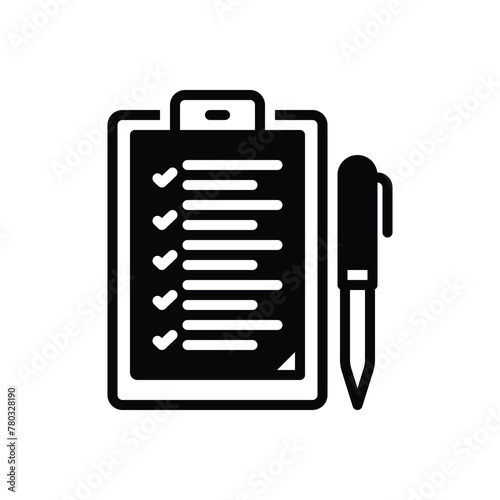 Black solid icon for checklist