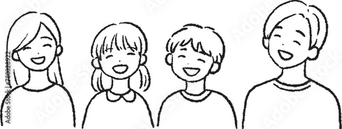 笑顔の家族のイラスト