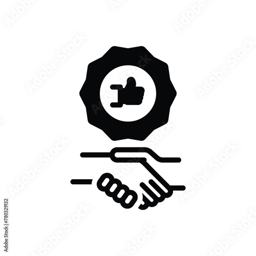 Black solid icon for agree photo