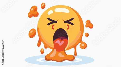 Face vomiting vector flat icon. Isolated face vomiting