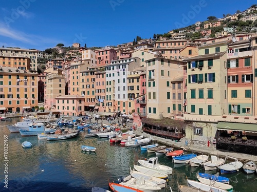 view of the old town of porto,Camogli