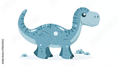 Cute cartoon brontosaurus cartoon flat vector  © Roses