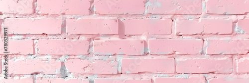 pastel pink brick wall background,banner, copy space
