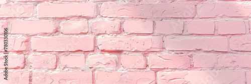 pastel pink brick wall background,banner, copy space