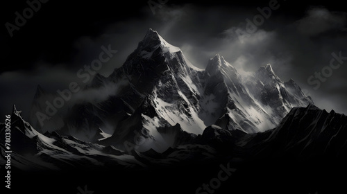 Digital black mountain photography abstract graphic poster web page PPT background