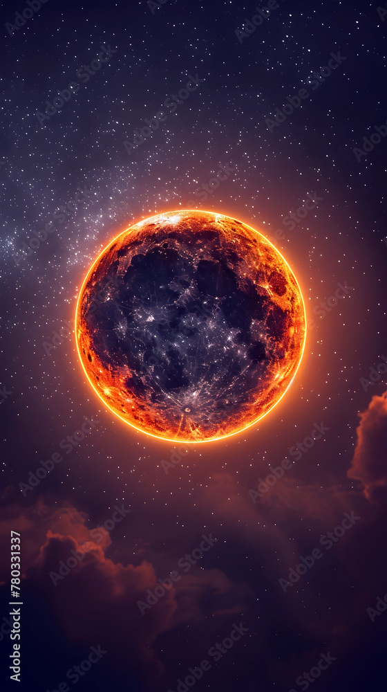 Obraz premium Captivating Eclipse Intensifies Competitive Mind Games in Cinematic D Render with Hyper Detailing