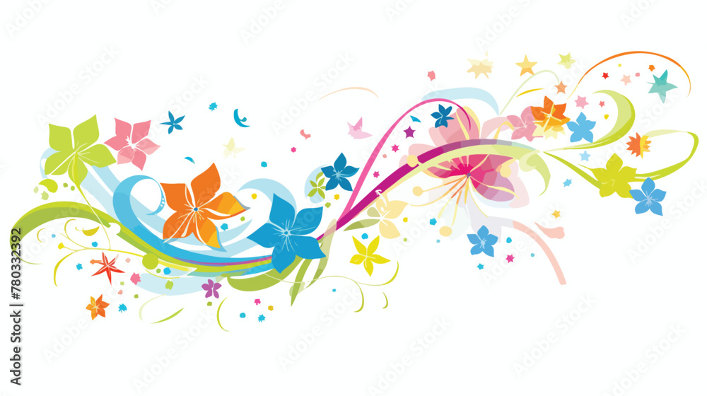 Flower background with stars element for design vector