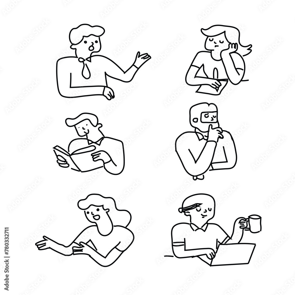 Obraz premium set of character, set of people Art & Illustration