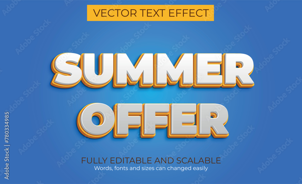 Summer Category Vector Text Effect Fully Editable