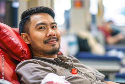 Asian voluntary blood donor photo