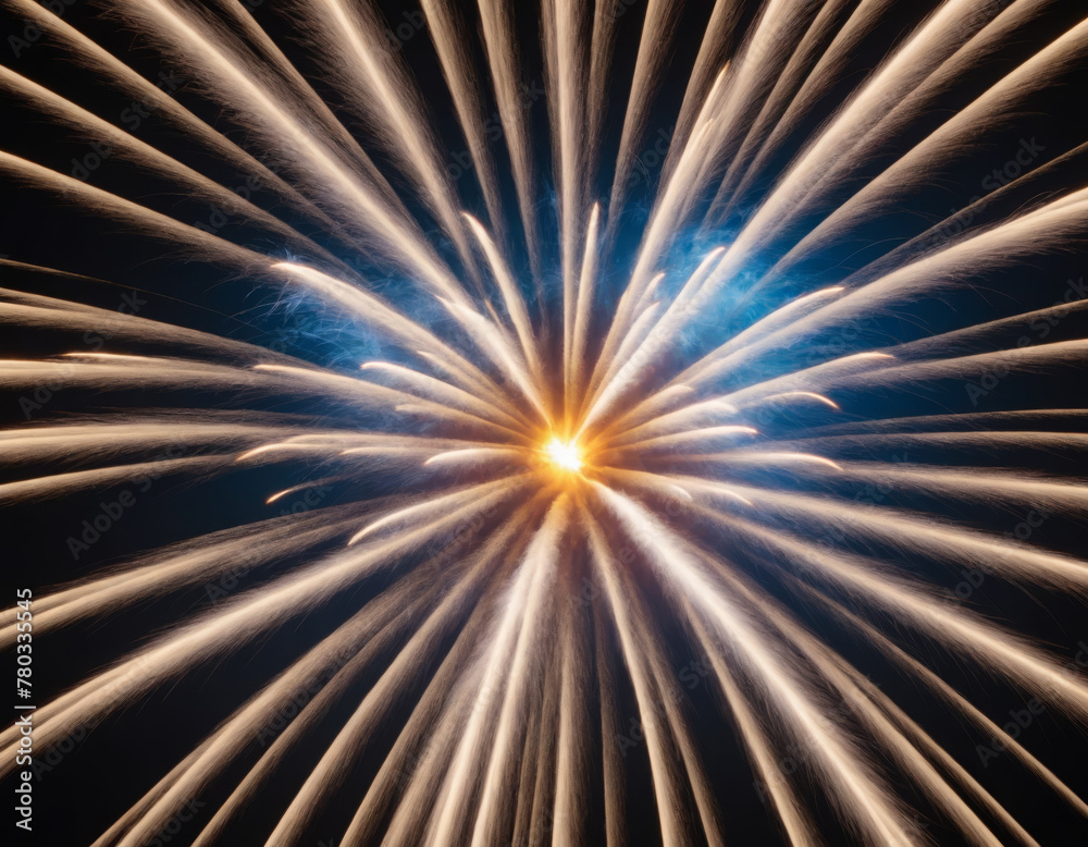 Obraz premium Majestic Blue Fireworks in Night Sky