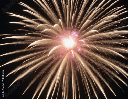 Close-Up of Golden Firework Sparkle in Night Sky