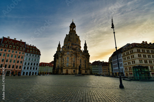 Frauenkirche Dresden Germany in morning light