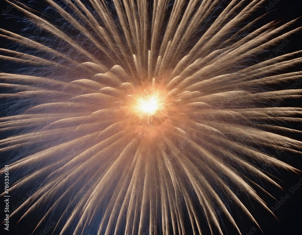 Obraz premium Bright Firework Bursting in Dark Night Sky